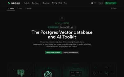 Screenshot of Supabase Vector webpage