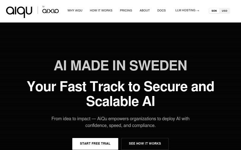 Screenshot of AiQu webpage