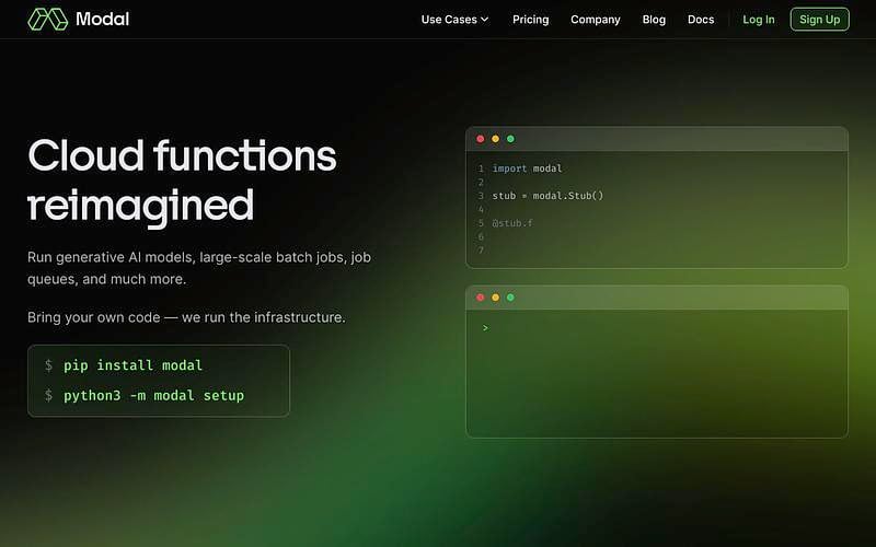 Screenshot of Modal webpage