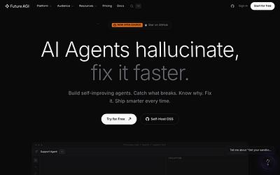 Screenshot of Future AGI webpage