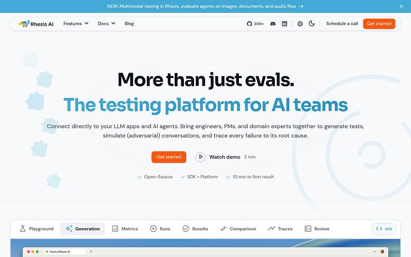 Screenshot of Rhesis AI webpage