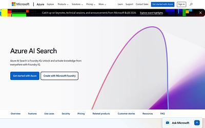 Screenshot of Azure AI Search webpage