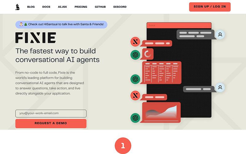 Screenshot of Fixie webpage
