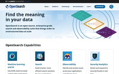 Screenshot of OpenSearch webpage