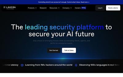 Screenshot of Lakera webpage