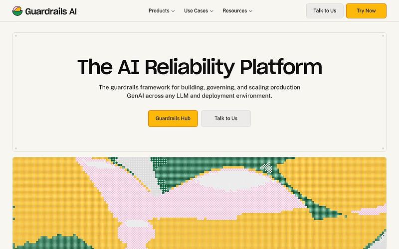 Screenshot of Guardrails AI webpage
