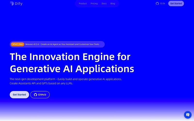 Screenshot of Dify webpage