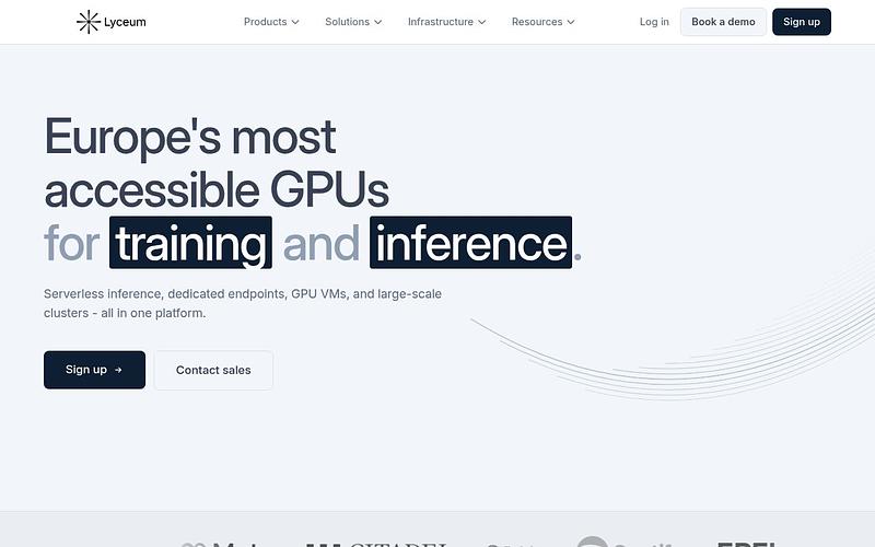 Screenshot of Lyceum webpage