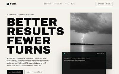 Screenshot of Tura webpage