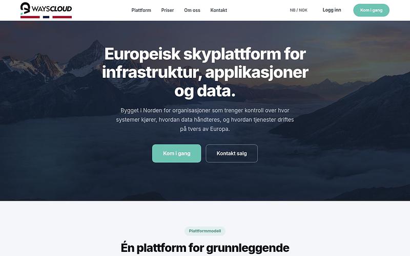Screenshot of WAYSCloud webpage