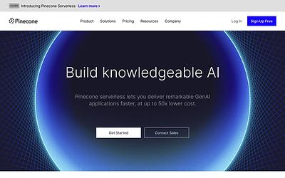 Screenshot of Pinecone webpage