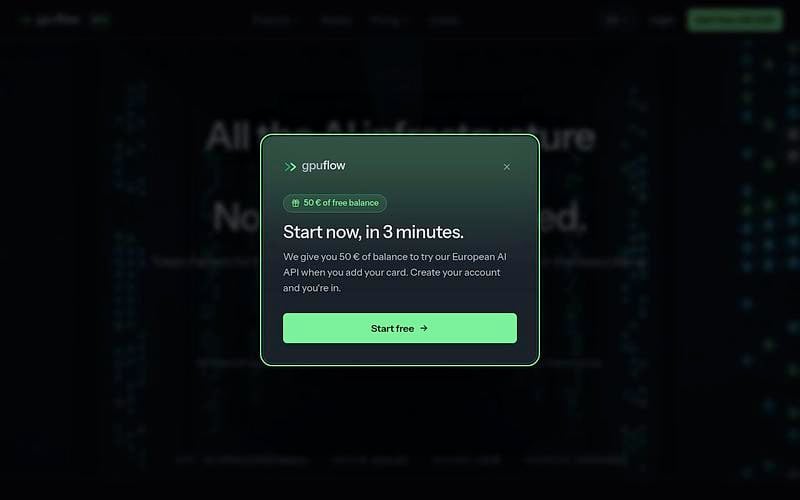 Screenshot of GPU Flow webpage