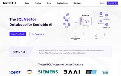 Screenshot of Myscale webpage