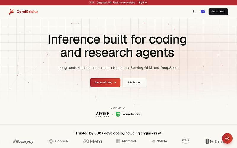 Screenshot of Coral Bricks webpage