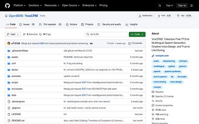 Screenshot of VoxCPM webpage