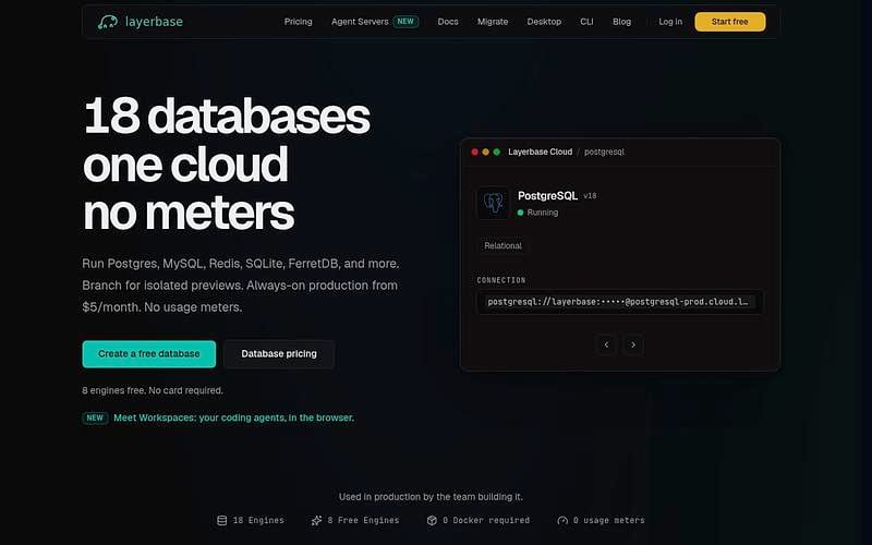 Screenshot of Layerbase webpage