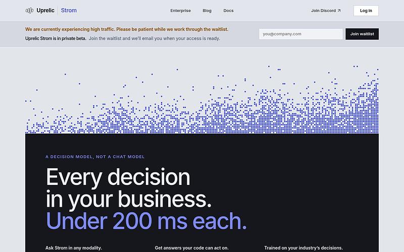 Screenshot of Strom webpage