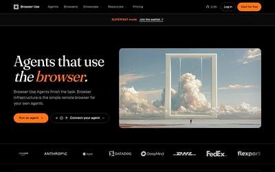 Screenshot of Browser Use webpage
