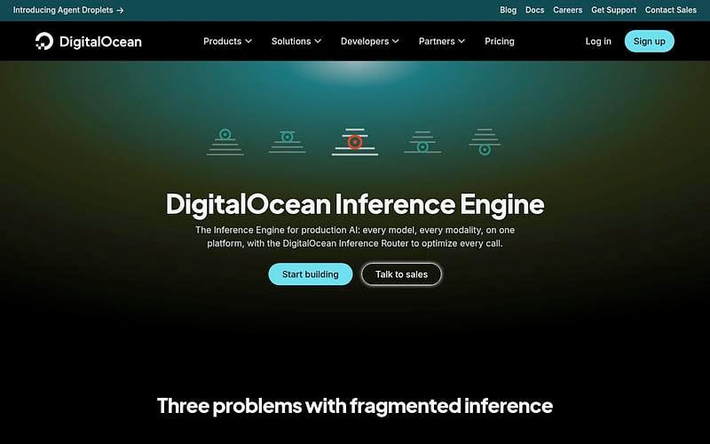 Screenshot of DigitalOcean Inference Engine webpage