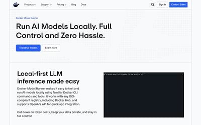 Screenshot of Docker Model Runner webpage