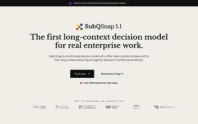Screenshot of SubQ Snap webpage