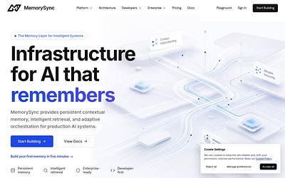 Screenshot of MemorySync webpage