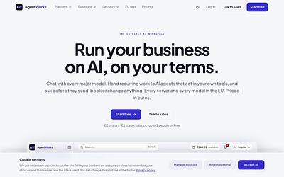 Screenshot of AgentWorks webpage
