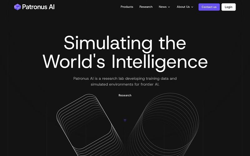 Screenshot of Patronus AI webpage