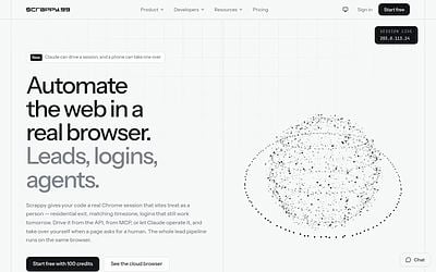 Screenshot of Scrappy webpage