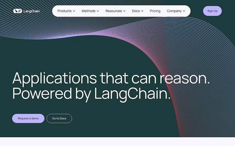 Screenshot of LangChain webpage