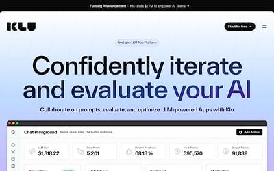 Screenshot of Klu webpage