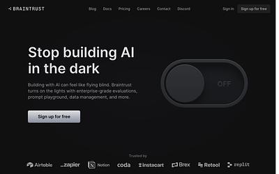 Screenshot of Braintrust webpage