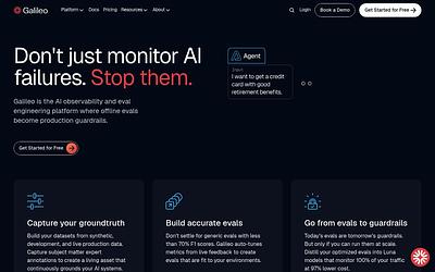 Screenshot of Galileo webpage