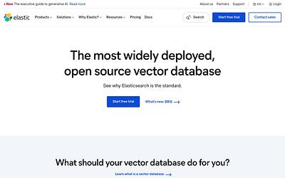 Screenshot of Elasticsearch webpage